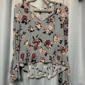 Black Swan Grey Floral Top - S